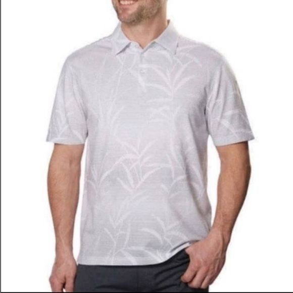 Nat Nast Medium Striped Leaf Print Polo Pullover Shirt - Picture 6 of 6